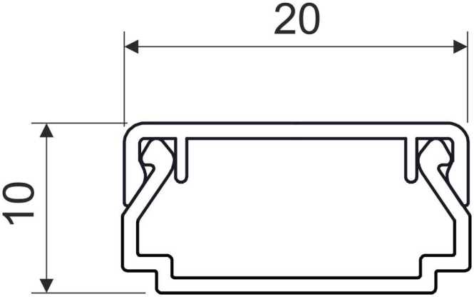 Elektroinstallationskanal - kantig 20x10mm schwarz 2m 