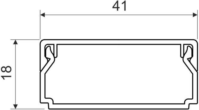 Elektroinstallationskanal - kantig 41,1x18,5 mm schwarz 2m 