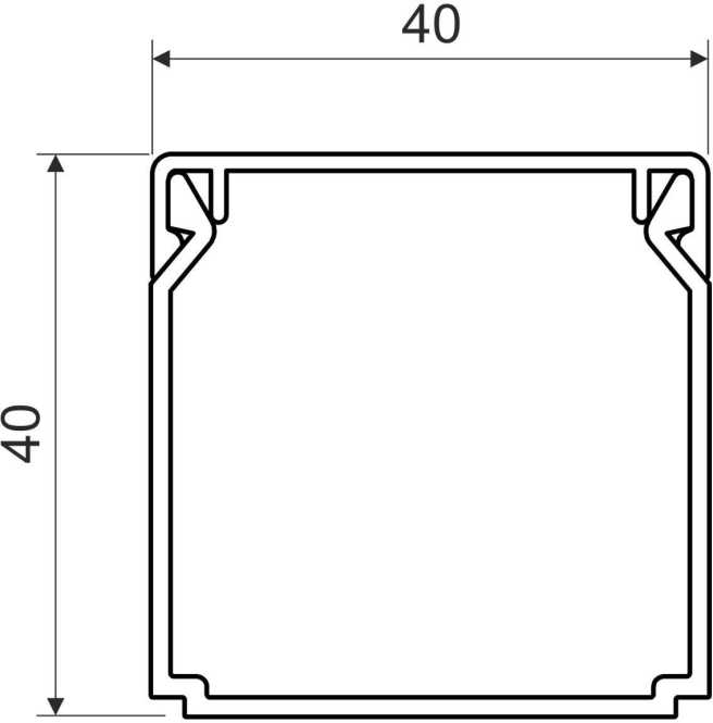 Elektroinstallationskanal - kantig 40,3x40 mm schwarz 2m 
