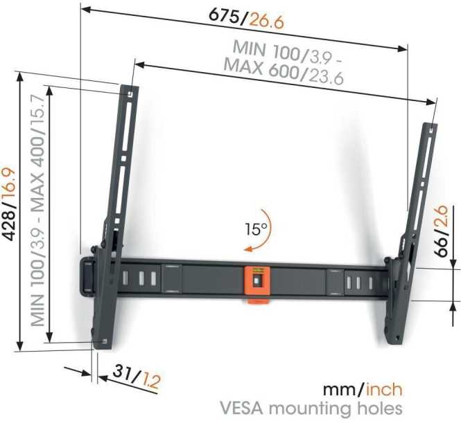 Neigbare TV-Wandhalterung TVM 1615 