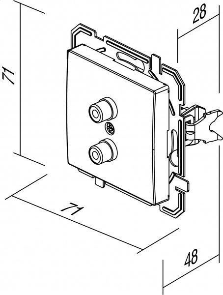 Steckdose Audio 2xRCA weiß 
