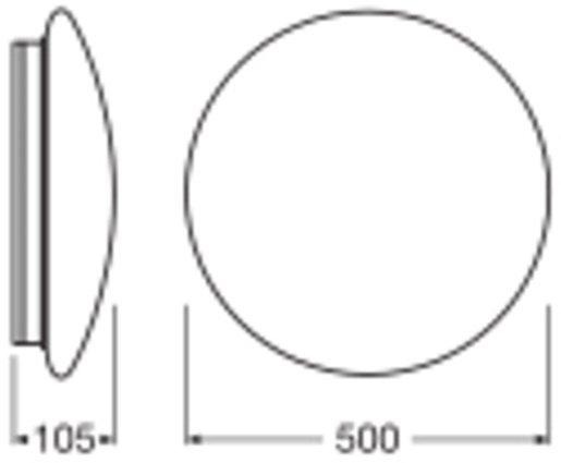 Decken/Wandleuchte SURFACE CIRCULAR 500mm SENSOR Power Select 42W 840 IP44 PS 