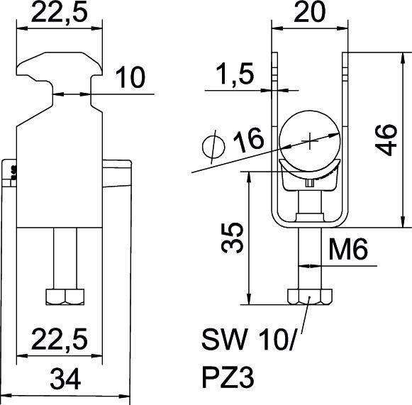 Bügelschelle 2056 12-16 mm St FT 