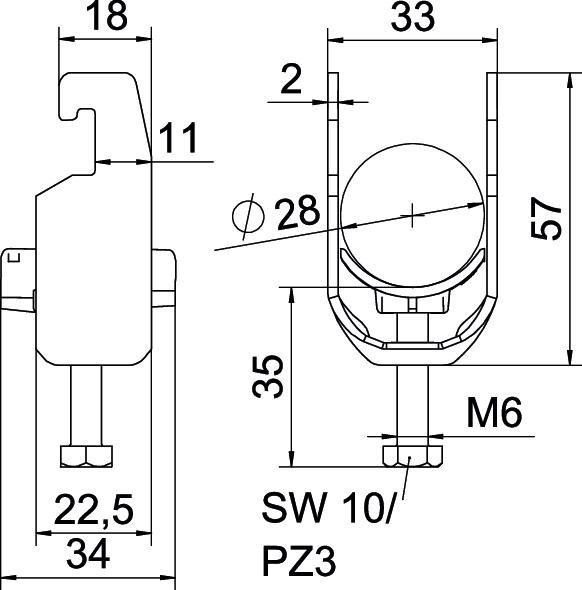 Bügelschelle 2056 22-28 mm St FT 