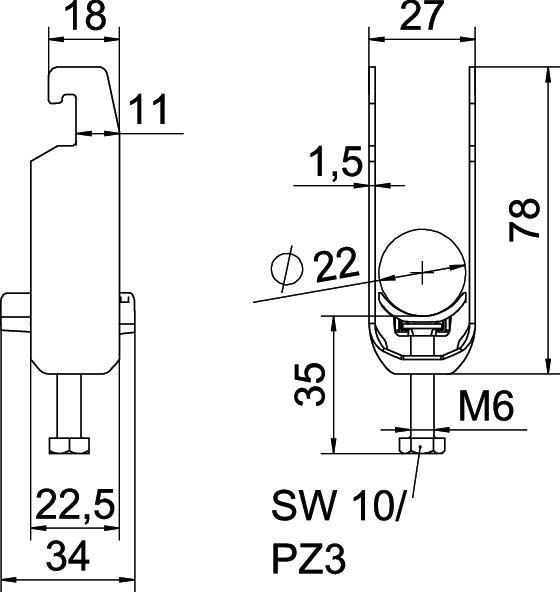 Bügelschelle 2056 2-fach 16-22 mm St FT 