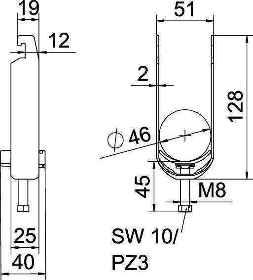 Bügelschelle 2056 2-fach 40-46 mm St FT 