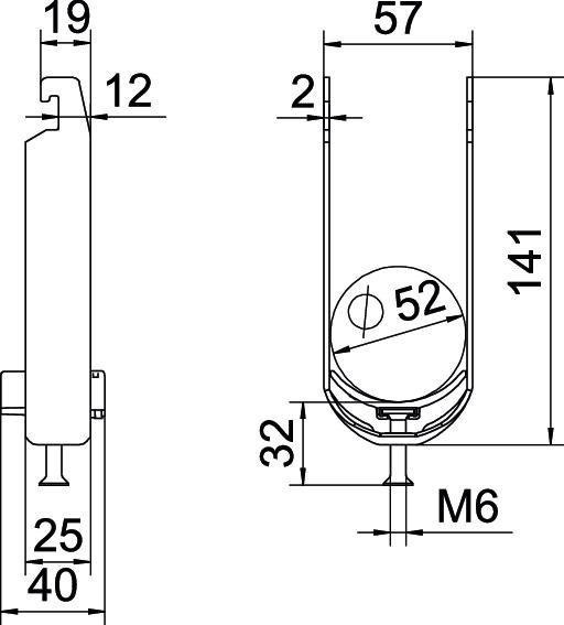 Bügelschelle 2056 2-fach 46-52 mm St FT 