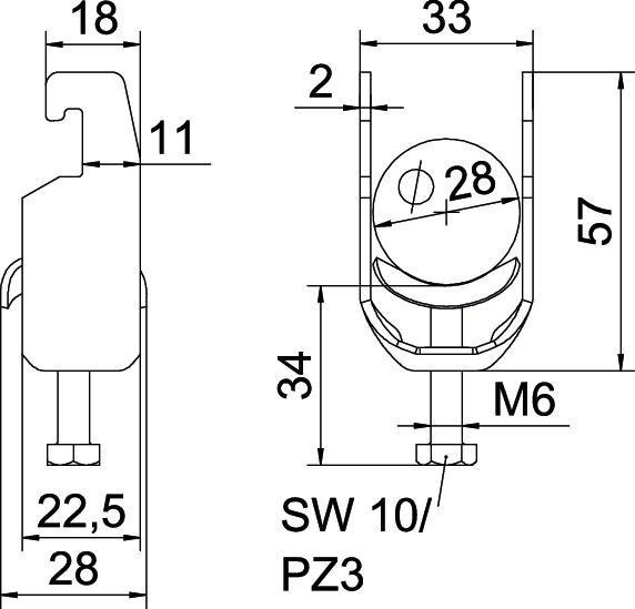 Bügelschelle 2056 22-28 mm St FT 