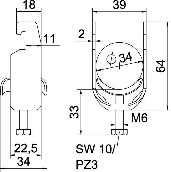 Bügelschelle 2056 28-34 mm St FT 