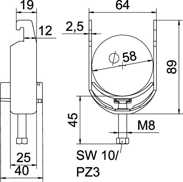 Bügelschelle 2056 52-58 mm Aluminium 