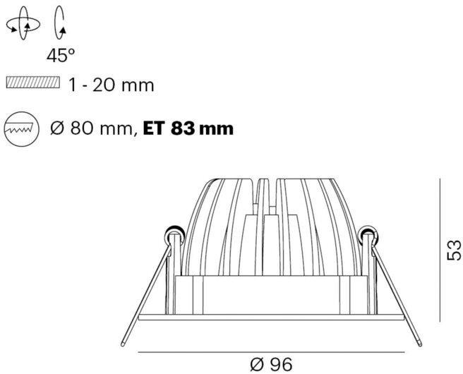 KALIO ROUND R Einbaustrahler schwarz LED 8W 3000K 