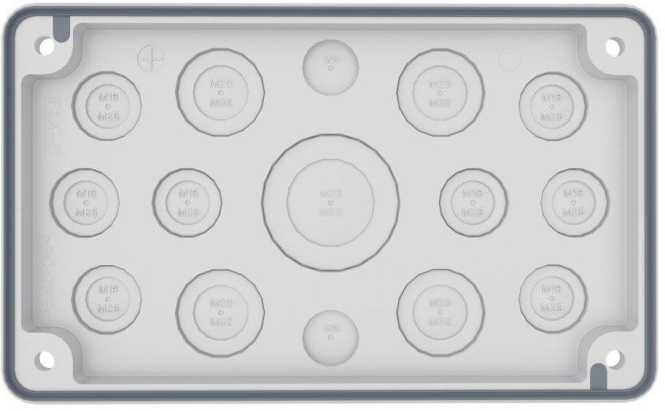 Flanschplatte aus 2-Komponenten-Kunststoff bis IP66 metrische Einführungen 