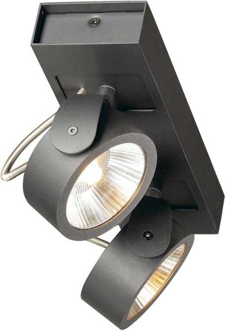 KALU Wand/Deckenleuchte zweiflammig LED 3000K schwarz 60° 