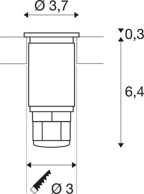 DASAR 370 Bodeneinbauleuchte LED 3000K IP67 rund edelstahl gebürstet 12-24V 2W 