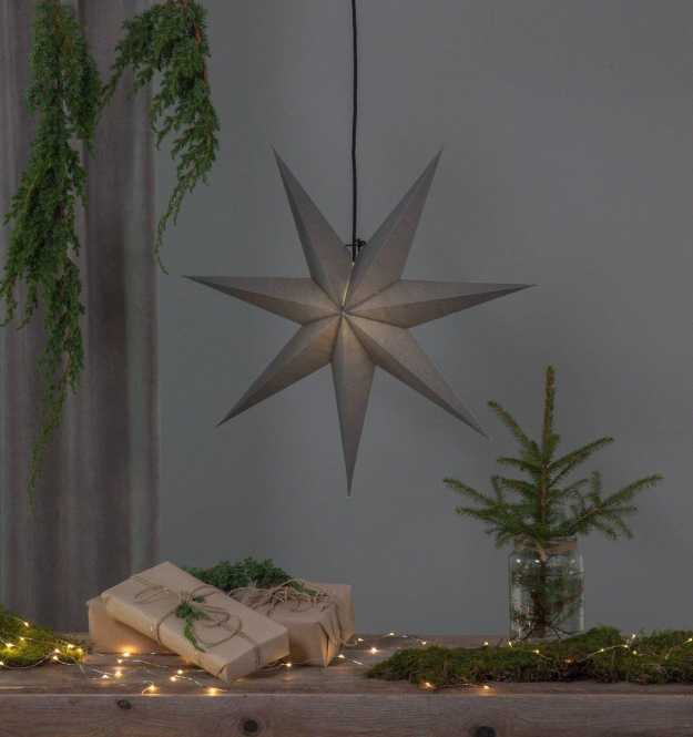 FROZEN Stern 1x25W E14 Stahl Papier weiß Grau 