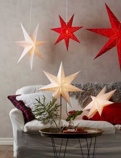 SENSY Hängeleuchte-Papierstern 1x25W E14 weiß 540x160x510mm 