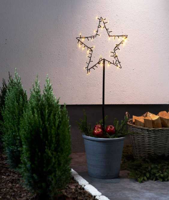 SPIKY LED-Stern mit Spiess Schwarz H-920 