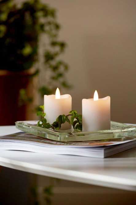 FLAMME Set 2xLED-Kerze weiß 