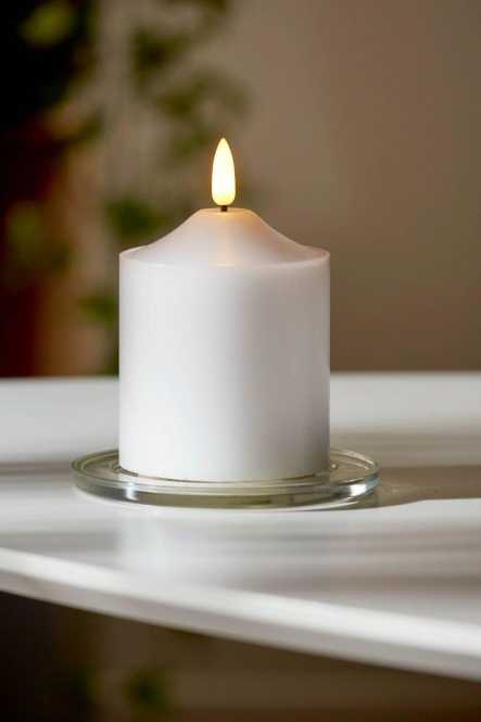 FLAMME LED-Kerze weiß H-120 Durchmesser 75mm 