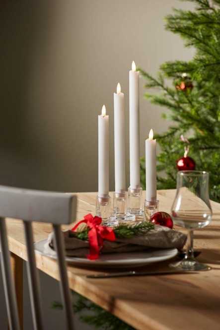 FLAMME Set 4xLED-Kerze weiß verschiedene Grössen 