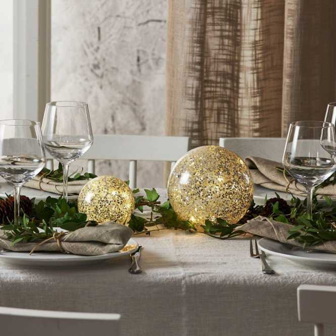 STAR FALL LED-Kugel 15 Silber 145x150mm 