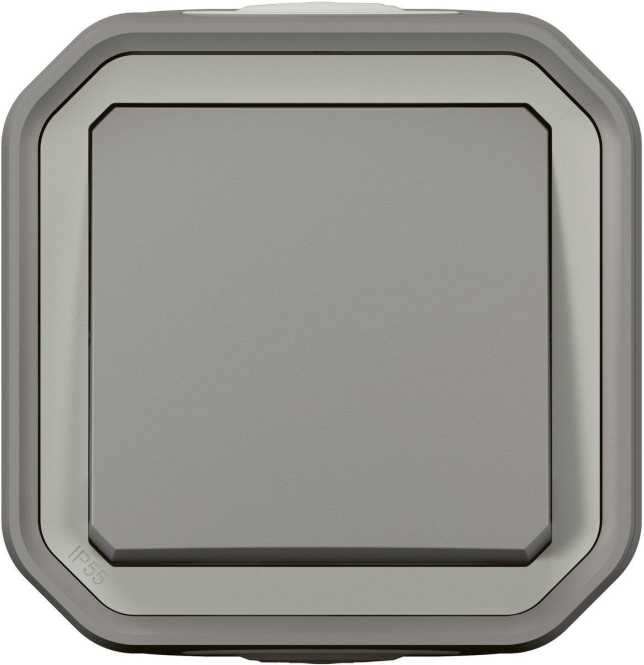 Plexo New Feuchtraum-Aufputz Kreuzschalter 10 AX Schraubklemmen (SK) IP55 Grau 