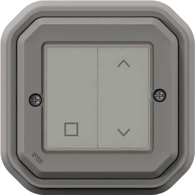 PlexoNew with Netatmo Feuchtraum Draht- und batterieloser Rollladenschalter Grau 
