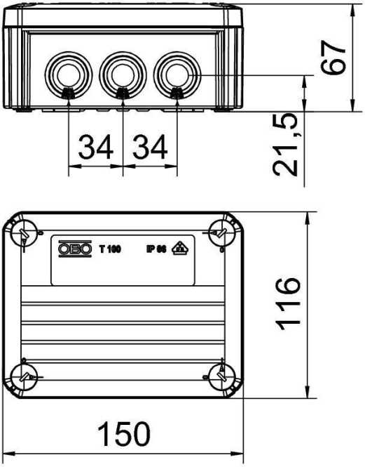 Kabelabzweigkasten T 100 SW Einsteckdichtung 
