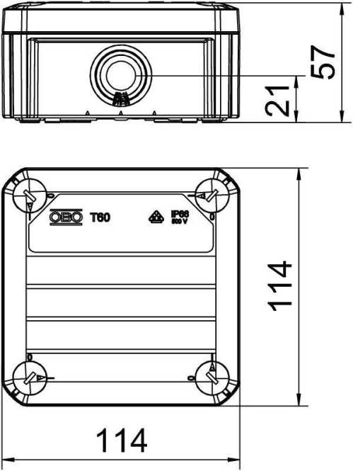 Kabelabzweigkasten T 60 SW Einsteckdichtung 