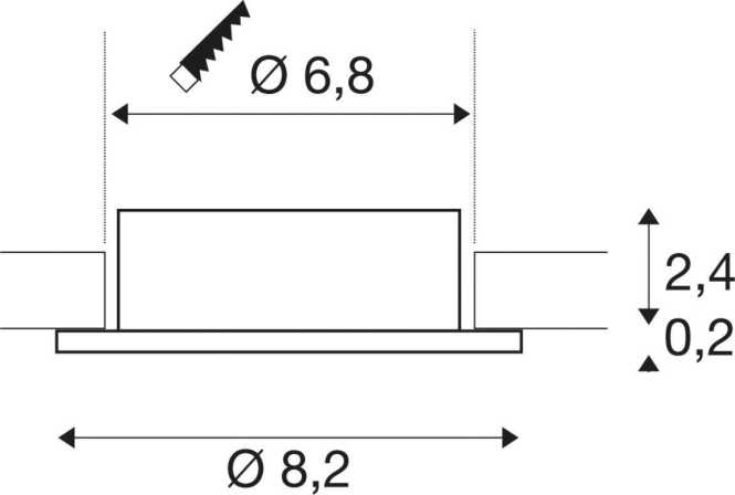 NEW TRIA 68 Deckeneinbauring D: 8,2 H: 2,6 cm IP 20 schwarz 