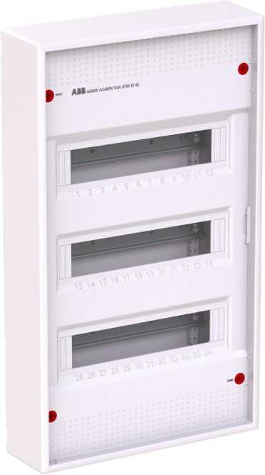 Stromkreisverteiler  Aufputz 36 PLE 3-reihig IP30 ohne Tür AK600 