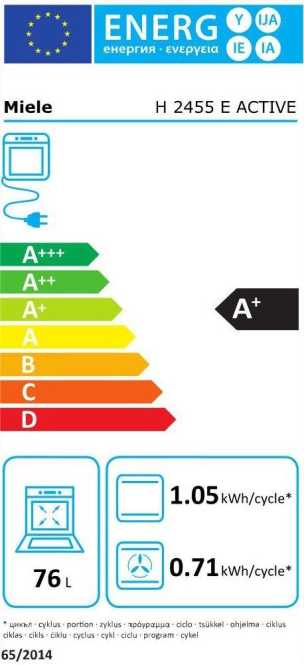 Einbau-Herd H 2455 E Obsidianschwarz 