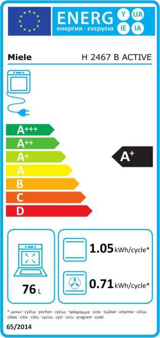 Einbau-Backofen H 2467 B Obsidianschwarz 