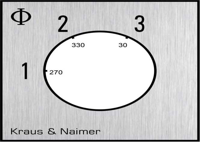 Stufenschalter 3 Stufen ohne 0-Stellung 1pol 60° Zentralbefest. 