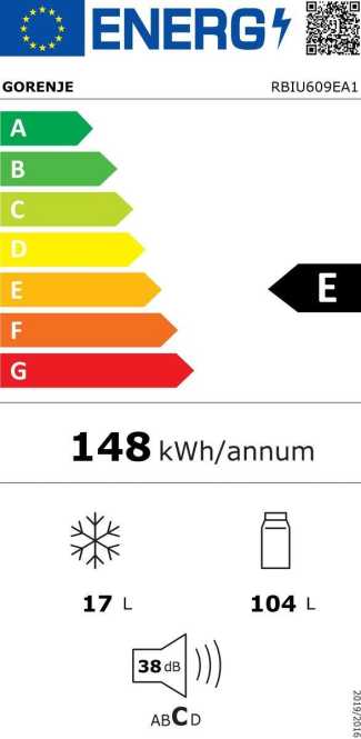 Kühlschrank mit Gefrierfach Einbau Unterbaufähig RBIU609EA1 