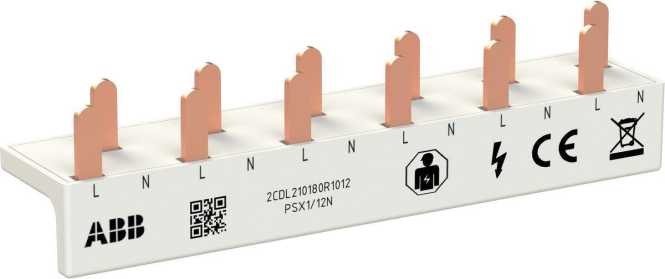 FlexLine Phasenschiene 1-phasig 6x1+N 10mm² 12 Pins 