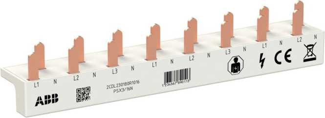 FlexLine Phasenschiene 3-phasig 10mm² 16 Pins 