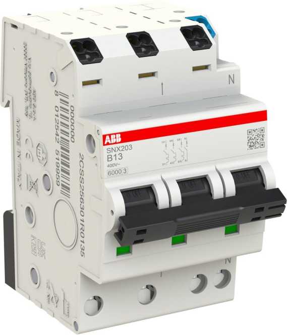 LS-Schutzschalter 3+N-polig 6kA B-Char 13A 3TE 