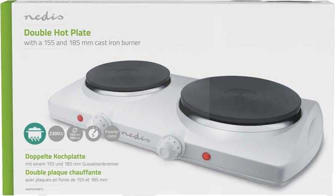 Doppelkochplatte Elektro-Heizplatte weiß 