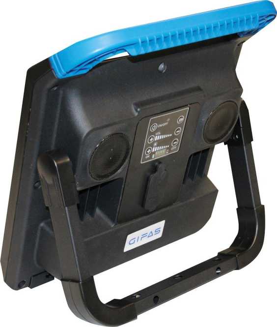 LED Akku Strahler mit Halte-/Stellbügel USB Anschluss für Externe Geräte 