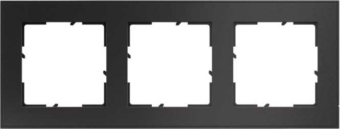 SEANO+ 3-fach Rahmen mit Echtmaterialoberfläche Farbausführung Dark Steel 