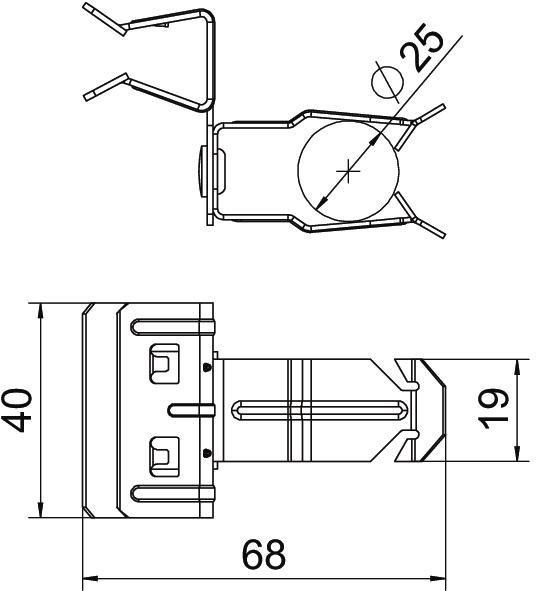 Trägerklammer mit Rohraufnahme 25 mm 10-15mm Stahl Zinklamelle 
