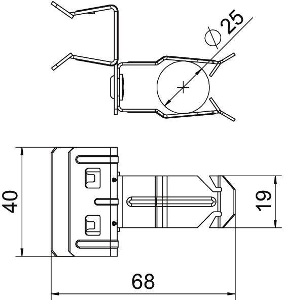 Trägerklammer mit Rohraufnahme 25 mm 15-20mm Stahl Zinklamelle 
