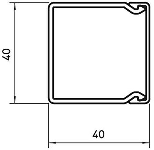 Leitungsführungskanal mit Bodenlochung 40x40 mm steingrau 