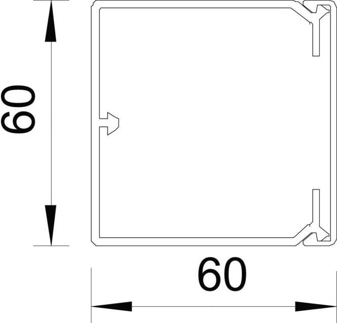 Leitungsführungskanal mit Bodenlochung 60x60 mm cremeweiß 