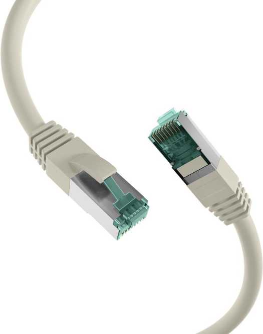 RJ45 Patchkabel S/FTP Kat.6A LSZH 0,5m grau 