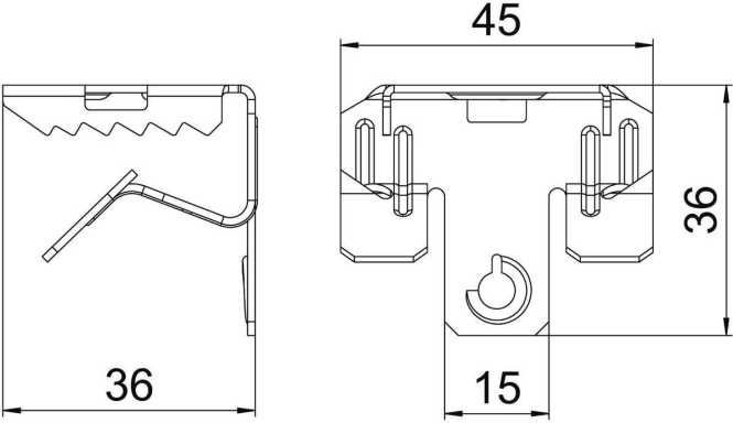 Trägerklammer mit Innengewinde M6 7-13mm Stahl Zinklamelle 