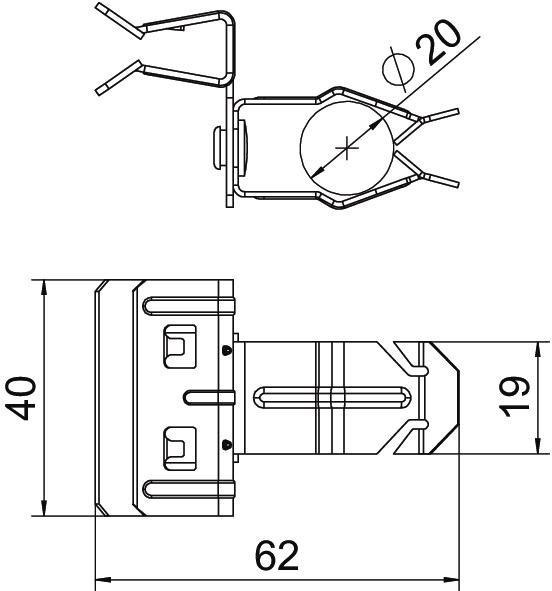 Trägerklammer mit Rohraufnahme 20 mm 4-10mm Stahl Zinklamelle 