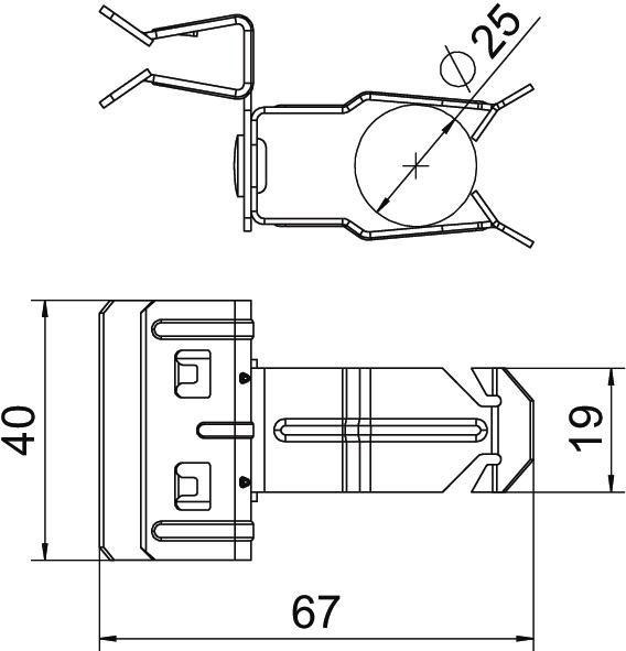 Trägerklammer mit Rohraufnahme 25 mm 4-10mm Stahl Zinklamelle 