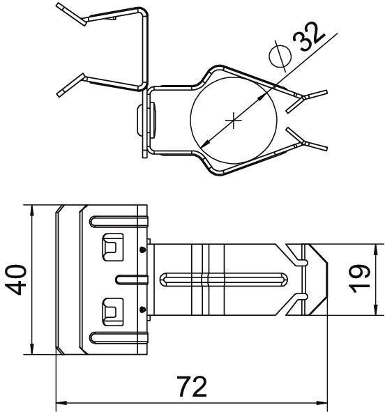 Trägerklammer mit Rohraufnahme 32 mm 15-20mm Stahl Zinklamelle 
